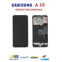 DISPLAY LCD SAMSUNG A10 2019 A105 ORIGINALE SERVICE PACK A10 NERO
