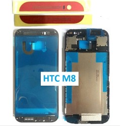 Frame LCD HTC ONE M8 Rosso Completo di Adesivo flat lettore Memoria SD+Tasti Volume