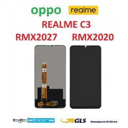 DISPLAY LCD OPPO REALME C3 RMX2020 REALME C3i RMX2027 TOUCH SCREEN VETRO SCHERMO NERO