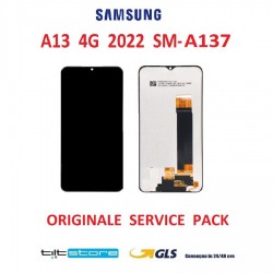 DISPLAY LCD SAMSUNG A13 4G 2022 SM A137 FLAT SM-336B REV0.5 ORIGINALE SERVICE PACK NO FRAME SCHERMO NERO