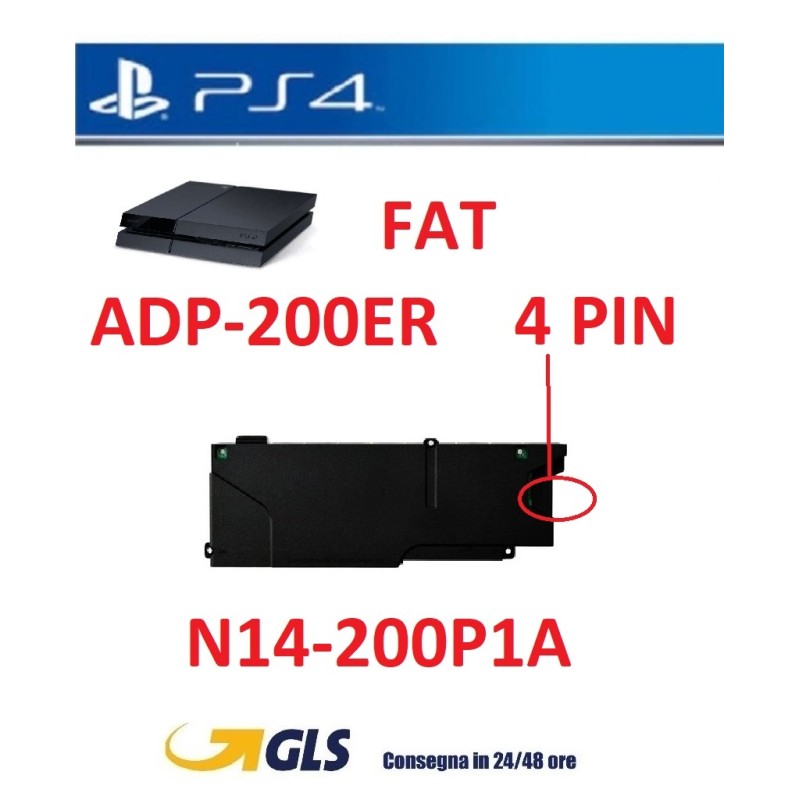 ALIMENTATORE PER PS4 ADP-200ER N14-200P1A CUH-1216A 1215A ORIGINALE RICONDIZIONATO