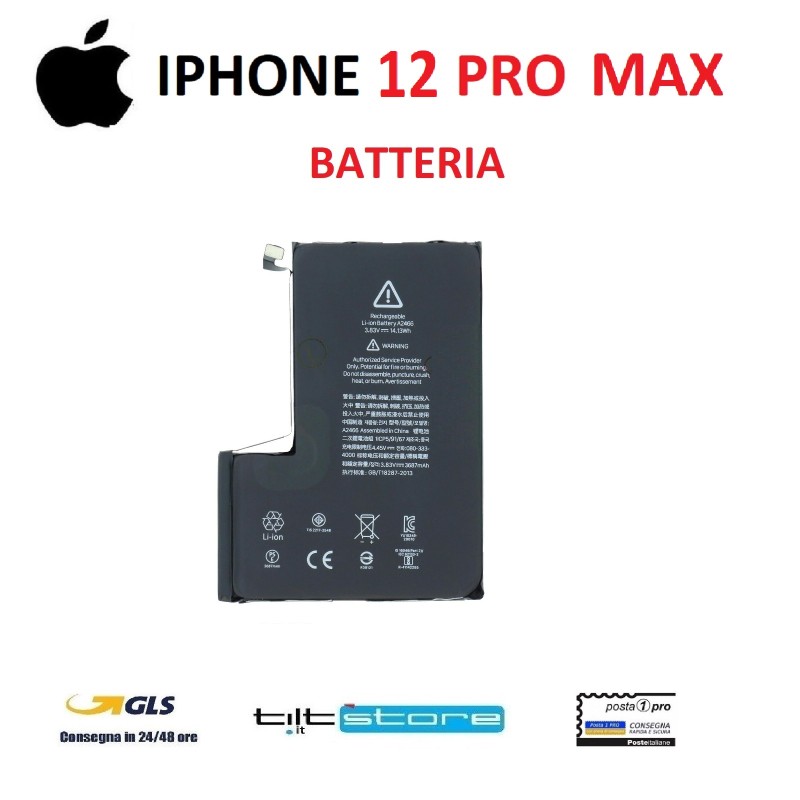 BATTERIA PER IPHONE 12 PRO MAX A2342 A2410 A2412 A2411 OEM COMPATIBILE