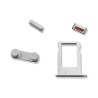Carrello SIM  iPhone 5S con Set Pulsanti Volume Power Silver Bianco