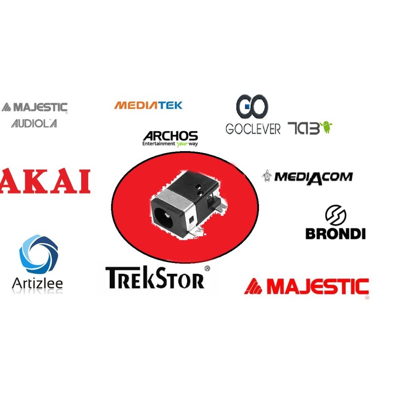 Connettore di Ricarica Clementoni Clempad Jack DC-064 DC-045B Tablet Mediacom Alcatel Archos Trevi QILIVE Majestic AKAI Audiola 