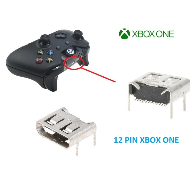 CONNETTORE MICRO USB CUFFIE JOYSTICK XBOX ONE TIPO 1 12 PIN