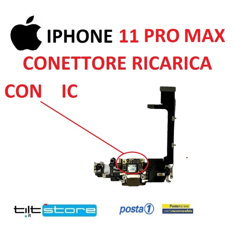 CONNETTORE RICARICA IPHONE 11 PRO MAX CON CHIP INTEGRATO FLAT DOCK RICARICA