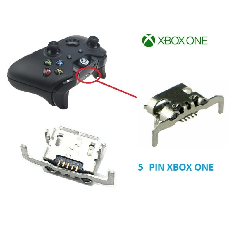 CONNETTORE RICARICA JOYSTICK XBOXONE TIPO 2 5 PIN MICRO USB