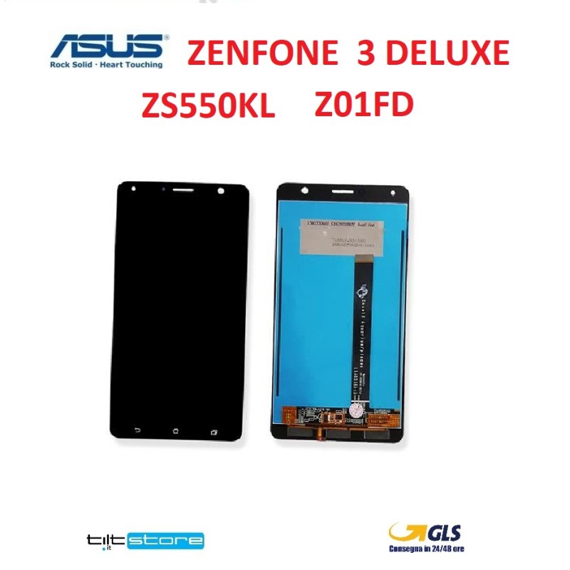 DISPAY TOUCH LCD ASUS ZENFONE 3 DELUXE ZS550KL Z01FD SCHERMO VETRO NERO