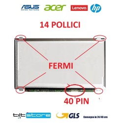 DISPLAY LCD 14 POLLICI 40 PIN HB140WH1 -504 PER MEDIACOM SMARTBOOK 14 M-SBS140C ORIGINALE USATO