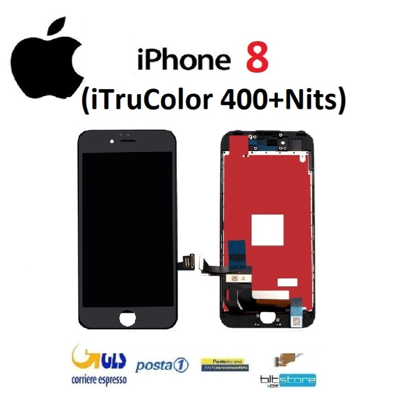DISPLAY LCD IPHONE 8 NERO / IPHONE SE 2020 SCHERMO NERO iTruColor 400+Nits