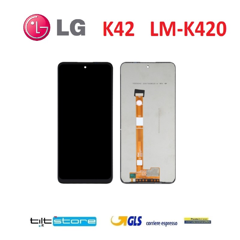 DISPLAY LCD LG K42 LMK420EMW LM-K420 LMW TOUCH SCREEN VETRO SCHERMO NERO