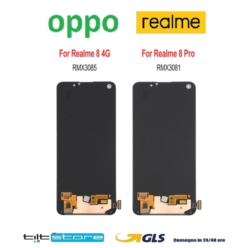 DISPLAY LCD OPPO REALME 8 4G RMX3085 TOUCHSCREEN VETRO SCHERMO NERO