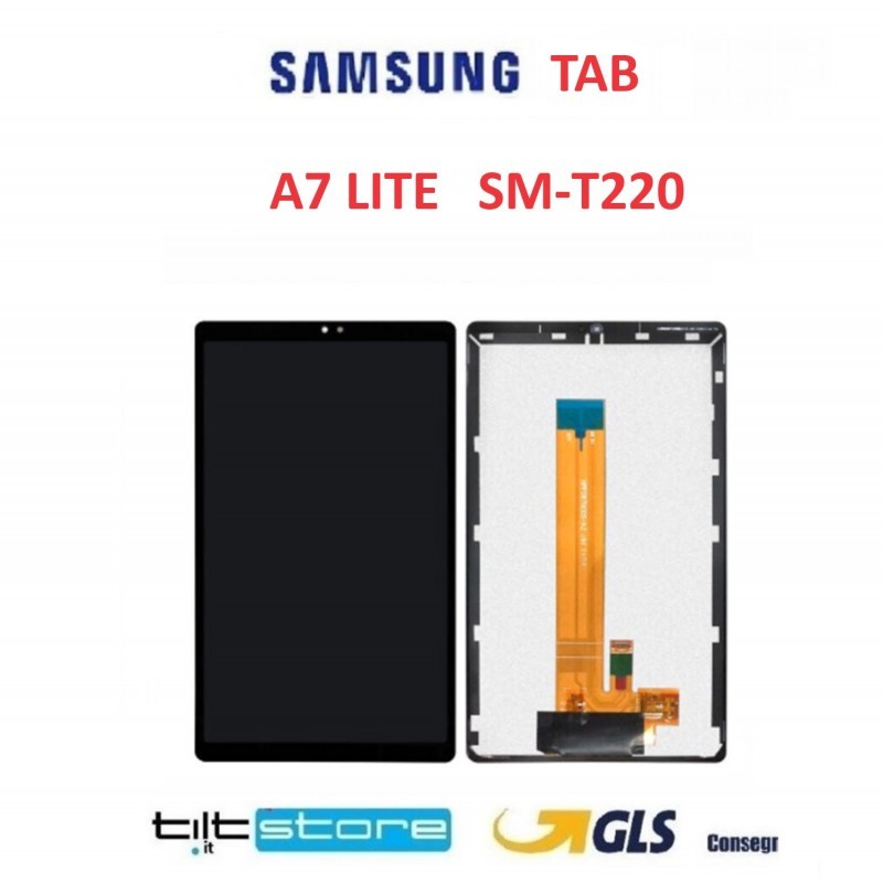 DISPLAY LCD PER SAMSUNG TAB A7 LITE SM-T220 SCHERMO TOUCH SCREEN VETRO NERO