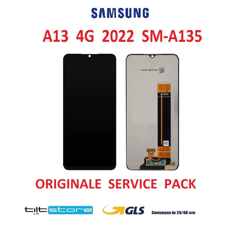 DISPLAY LCD SAMSUNG A13 4G 2022 SM A135 NO FRAME ORIGINALE SERVICE PACK SCHERMO NERO