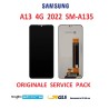 DISPLAY LCD SAMSUNG A13 4G 2022 SM A135 NO FRAME ORIGINALE SERVICE PACK SCHERMO NERO