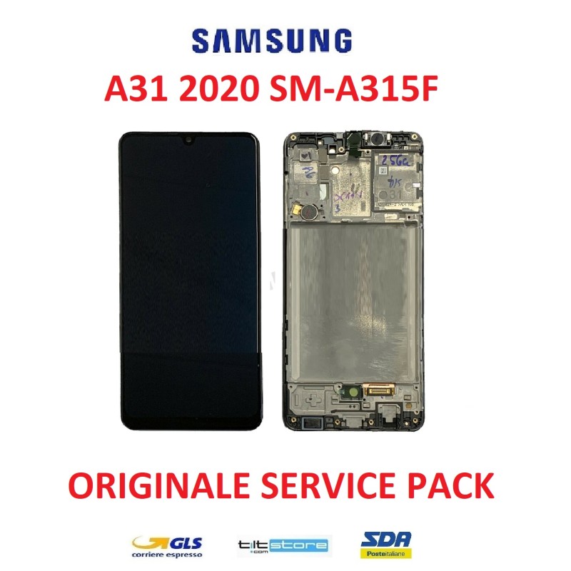 DISPLAY LCD SAMSUNG A31 A315 SM A315F ORIGINALE SERVICE PACK A31 2019 NERO