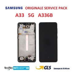 DISPLAY LCD SAMSUNG A33 SM A336B 5G 2022 NERO CON FRAME A336 ORIGINALE SERVICE PACK