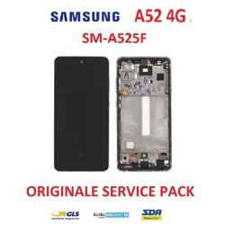 DISPLAY LCD SAMSUNG A52 4G SM A525 A526 NERO ORIGINALE SERVICE PACK