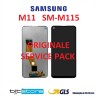 DISPLAY LCD SAMSUNG M11 SM M115 A11 SM A115 NO FRAME ORIGINALE SERVICE PACK NERO