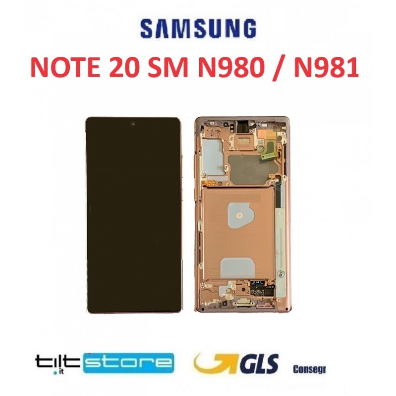 DISPLAY LCD SAMSUNG NOTE 20 NOTE 20 SM N980 ORIGINALE SERVICE PACK SCHERMO VETRO BRONZO