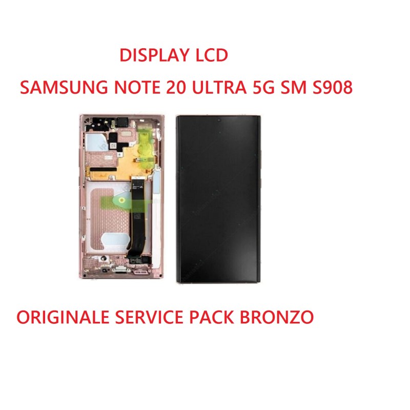 DISPLAY LCD SAMSUNG NOTE 20 ULTRA 5G SM N986 N985 ORIGINALE SERVICE PACK SCHERMO VETRO BRONZO