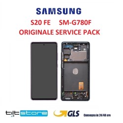 DISPLAY LCD SAMSUNG S20 FE SM G781 G780 NERO ORIGINALE SERVICE PACK SCHERMO VETRO