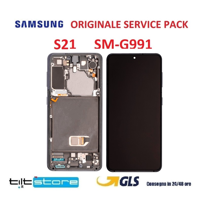 DISPLAY LCD SAMSUNG S21 5G SM G991 GALAXY SERVICE PACK ORIGINALE NERO