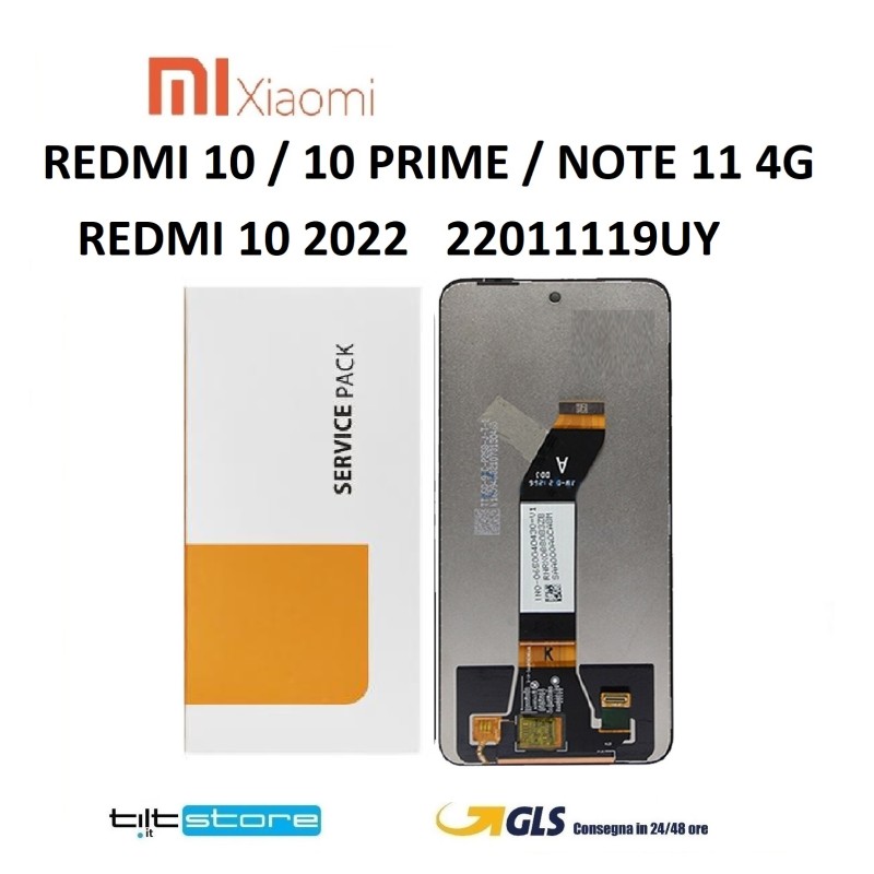 DISPLAY LCD XIAOMI REDMI 10 2022 22011119UY / 10 PRIME M21061119DG / 22011119AG SCHERMO SERVICE PACK