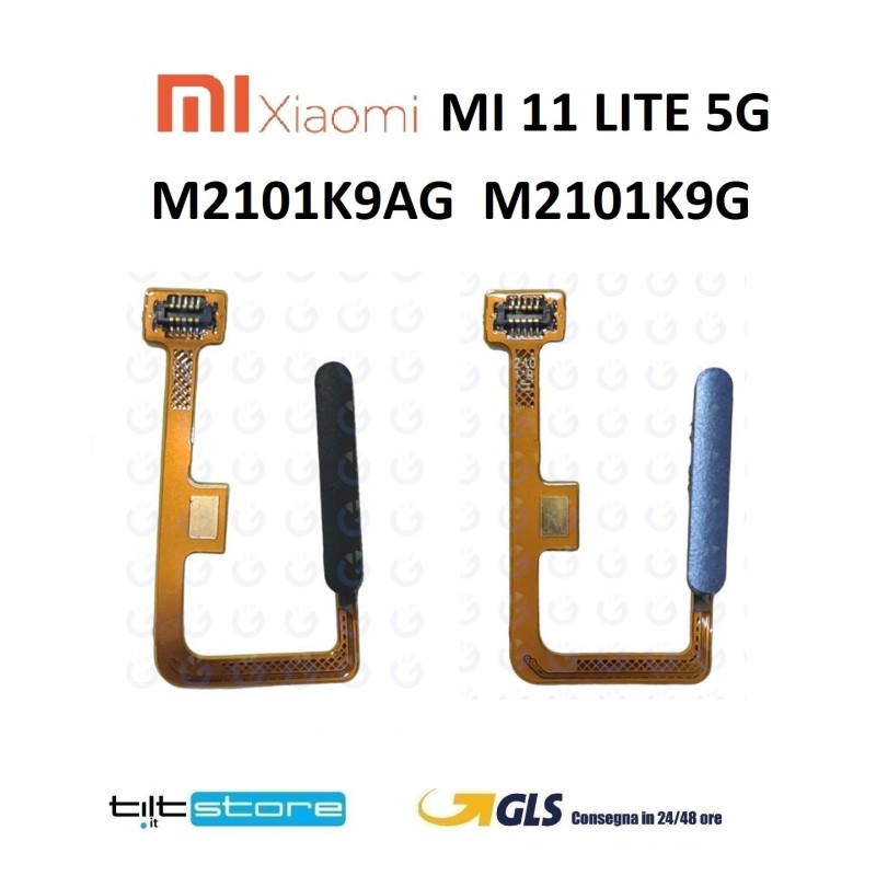 FLAT TASTO ON OFF IMPRONTA DIGITALE FINGERPRINT XIAOMI MI 11 LITE M2101K9AG BLU / NERO