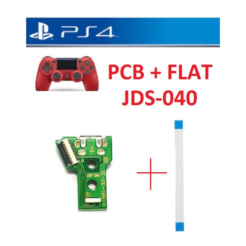 KIT FLAT+ CONNETTORE RICARICA JOYPAD PS4 JDS-040 PCB 12 PIN MICRO USB