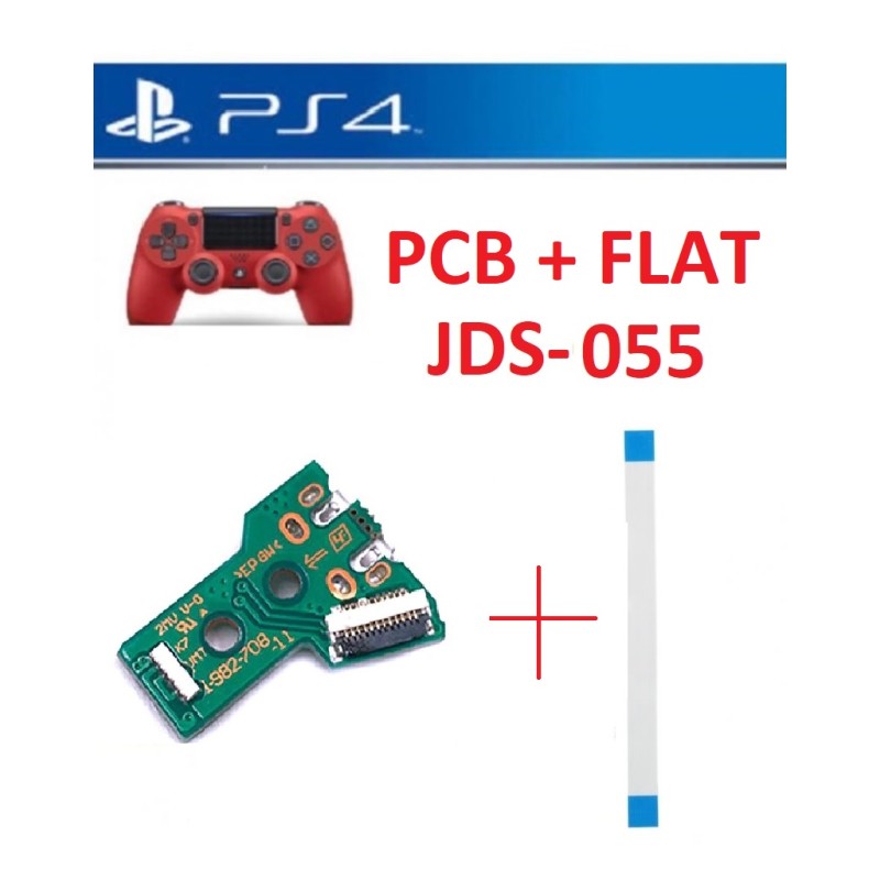 KIT FLAT+ CONNETTORE RICARICA JOYPAD PS4 JDS-055 PCB 12 PIN MICRO USB