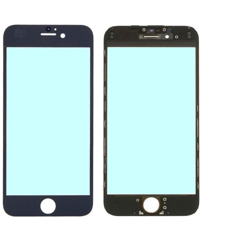 Vetro per iPhone 6 Plus Nero con Cornice e Adesivo Oca