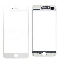 Vetro per iPhone 7 Plus con Cornice e Adesivo Oca Bianco