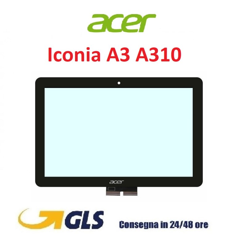 VETRO TOUCH SCREEN ACER ICONIA TAB A3 A310 10 POLLICI SCHEERMO NERO