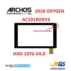 VETRO TOUCH SCREEN ARCHOS 101B OXYGEN AC101BOXV3 HXD-1076-V4.0 BUSH SPIRA B3 10 SCHERMO NERO