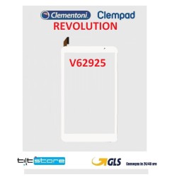 VETRO TOUCH SCREEN CLEMENTONI CLEMPAD REVOLUTION V62925 WIFI SCHERMO BIANCO CON BIADESIVO