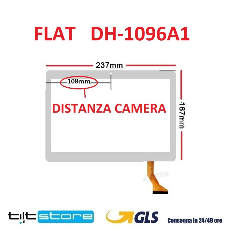 VETRO TOUCH SCREEN FLAT DH-1096A1-FPC276-V02 SCHERMO BIANCO