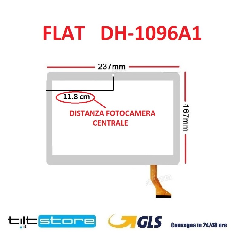 VETRO TOUCH SCREEN FLAT DH-1096A1-FPC276-V02 SCHERMO BIANCO
