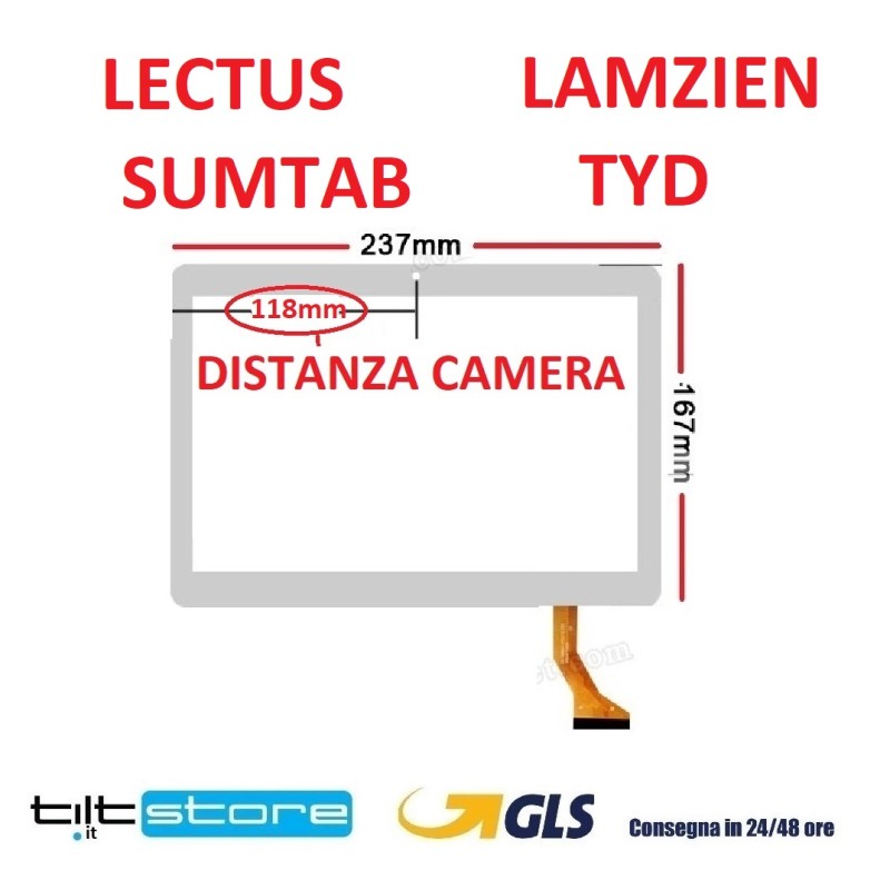 VETRO TOUCH SCREEN FLAT MJK 0603-FPC-2018 CAMERA CENTRALE SCHERMO BIANCO