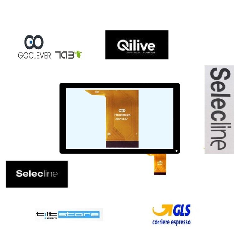 VETRO TOUCH SCREEN Goclever GO Quantum Qilive Selecline Auchan FM103301KA 10 Pollici Nero