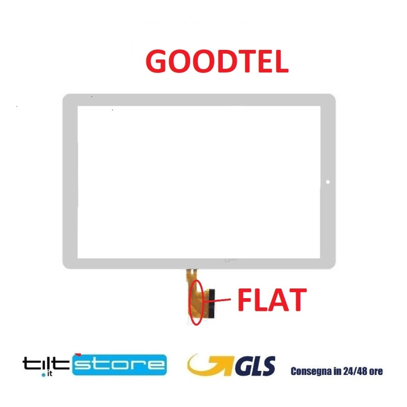 VETRO TOUCH SCREEN GOODTEL TABLET  SCHERMO COMPLETO DI BIADESIVO BIANCO