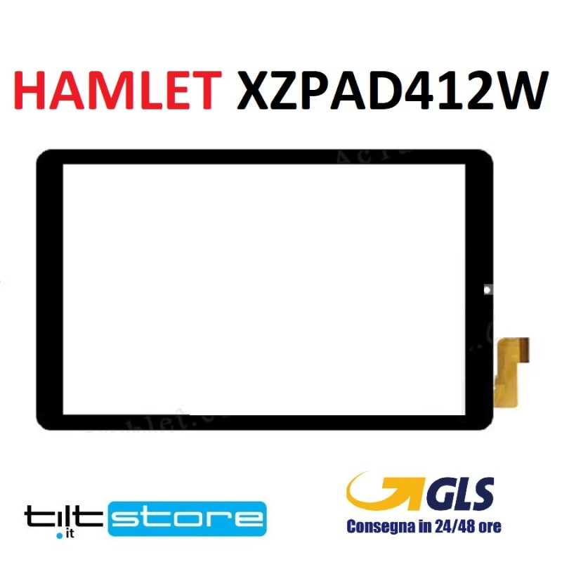VETRO TOUCH SCREEN HAMLET XZPAD412W SCHERMO NERO