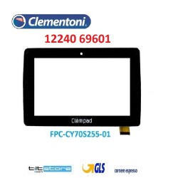 VETRO TOUCH SCREEN IL MIO PRIMO CLEMPAD 12240 69601 FLAT FPC-CY70S255-01 7 POLLICI NERO