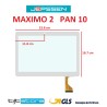 VETRO TOUCH SCREEN JEPSSEN MAXIMO 2 PAN 10 TABLET FLAT CH-10114A2 SCHERMO BIANCO