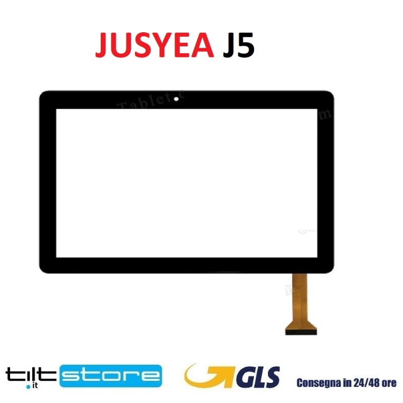 VETRO TOUCH SCREEN JUSYEA J5 SCHERMO NERO CON BIADESIVO