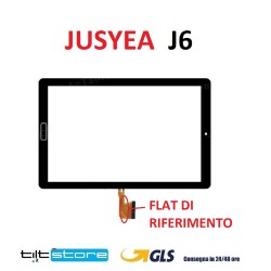 VETRO TOUCH SCREEN JUSYEA J6 SCHERMO NERO CON BIADESIVO