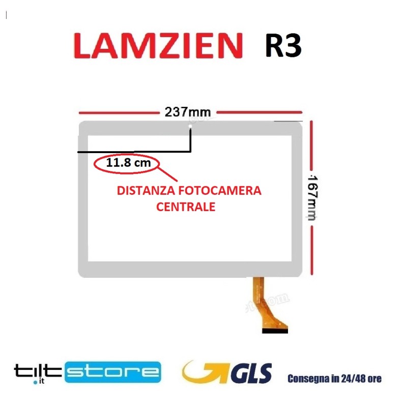 VETRO TOUCH SCREEN LAMZIEN R3 FLAT MJK-0675 FPC SCHERMO BIANCO