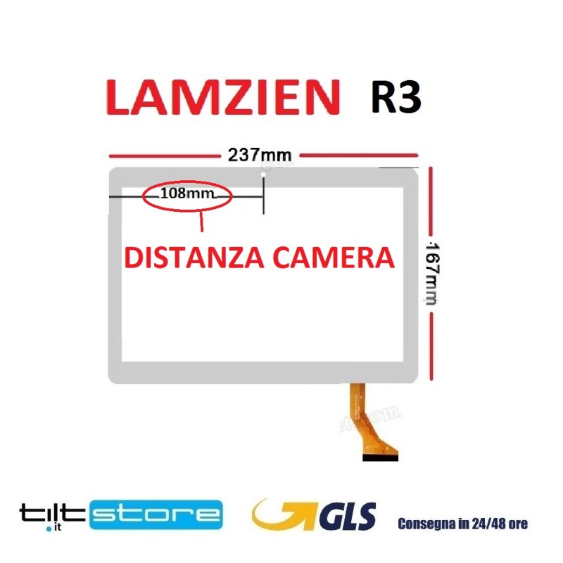 VETRO TOUCH SCREEN LAMZIEN R3 SCHERMO BIANCO