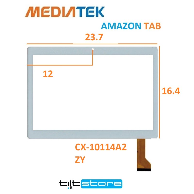 VETRO TOUCH SCREEN MACHPOWER T12 FLAT ZY CX-10114A2 SCHERMO BIANCO