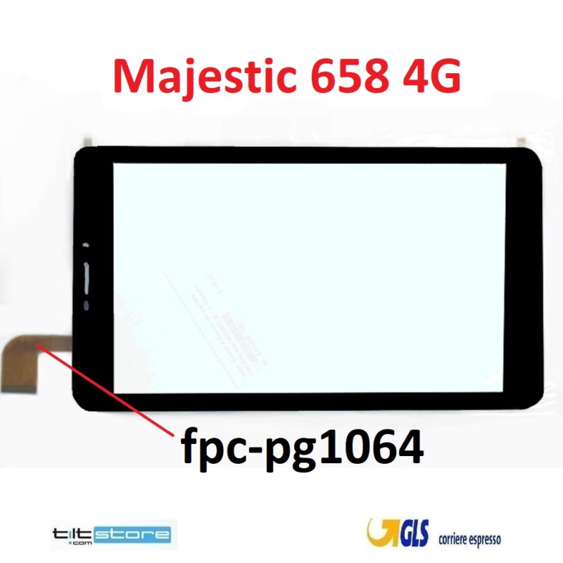 VETRO TOUCH SCREEN Majestic 658 4G HSCP-746B (801)-8-v.0 fpc-pg1064 TAB 658 4G NERO